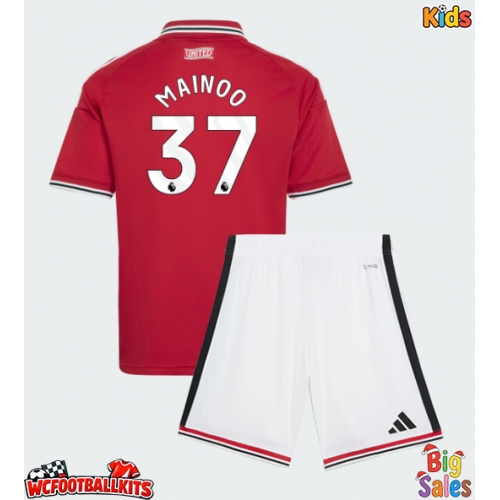 Manchester United Kobbie Mainoo #37 Replica Home Stadium Kit for Kids 2026-27 Short Sleeve (+ pants)